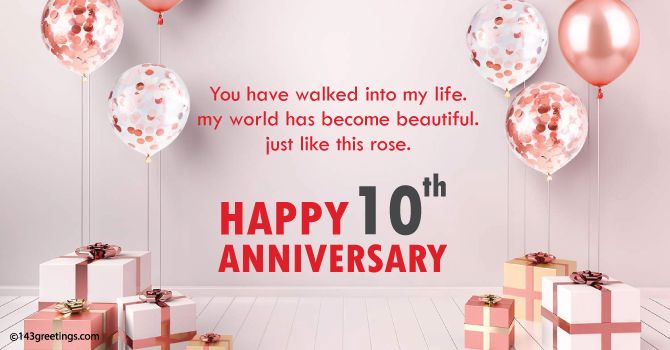 10th wedding anniversary for wife
