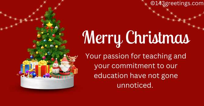 Christmas Messages for Teachers from Students