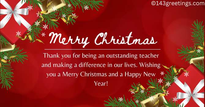 Christmas Wishes for Teachers and Thank You