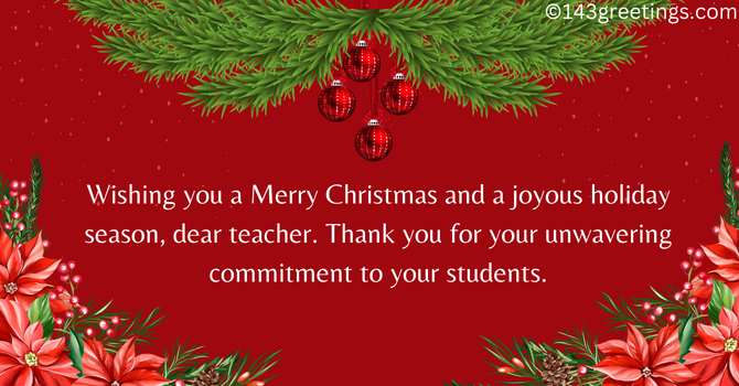 Merry Christmas Wishes for Teachers 