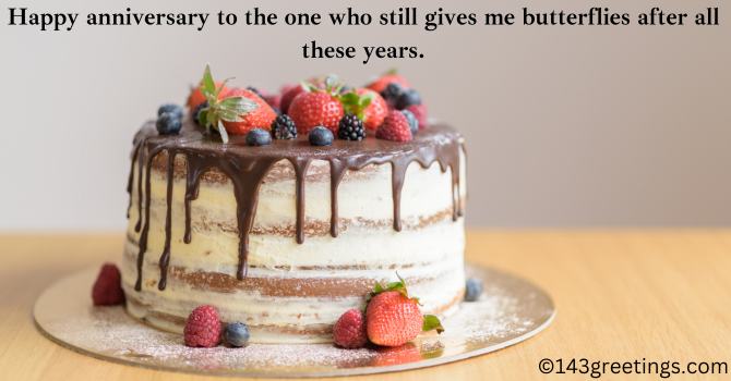 Anniversary Message on Cake for Husband