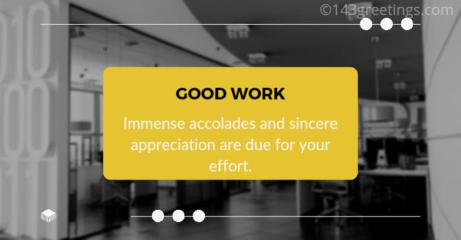 Appreciation Messages for Good Work