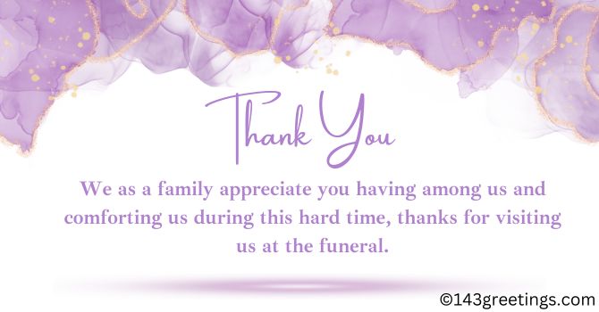 Funeral Thank You a Message from the Family