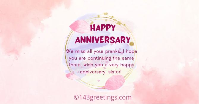 funny wedding anniversary wishes for sister