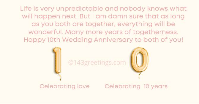 happy 10th wedding anniversary wishes for friends