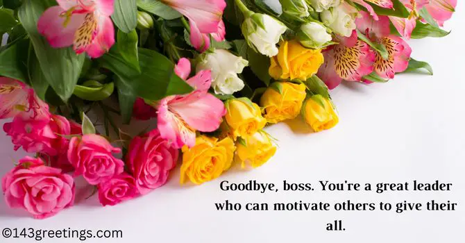 Short Farewell Message To Boss Who Is Leaving Sample