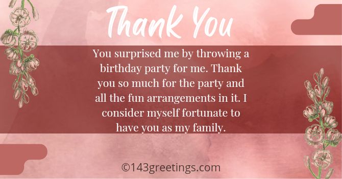 thank you message to coming my birthday family