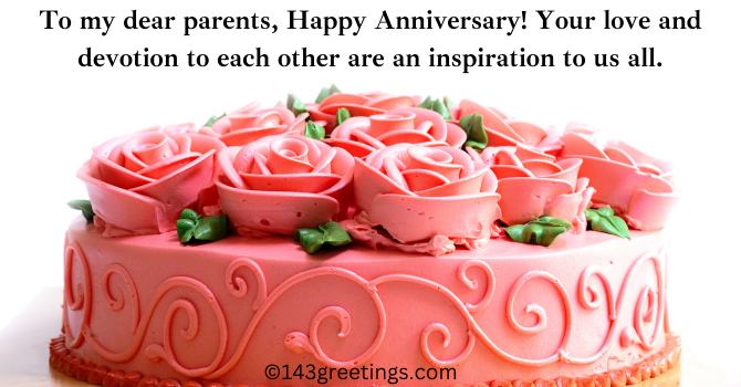 Wedding Anniversary Cake Writings for Parents